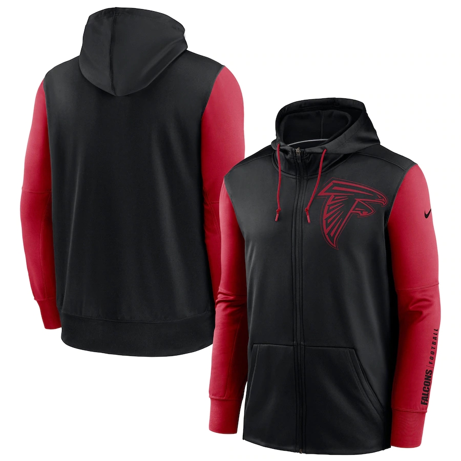 NFL Nike Atlanta Falcons Black Red Fan Gear Mascot Performance FullZip Hoodie->los angeles chargers->NFL Jersey